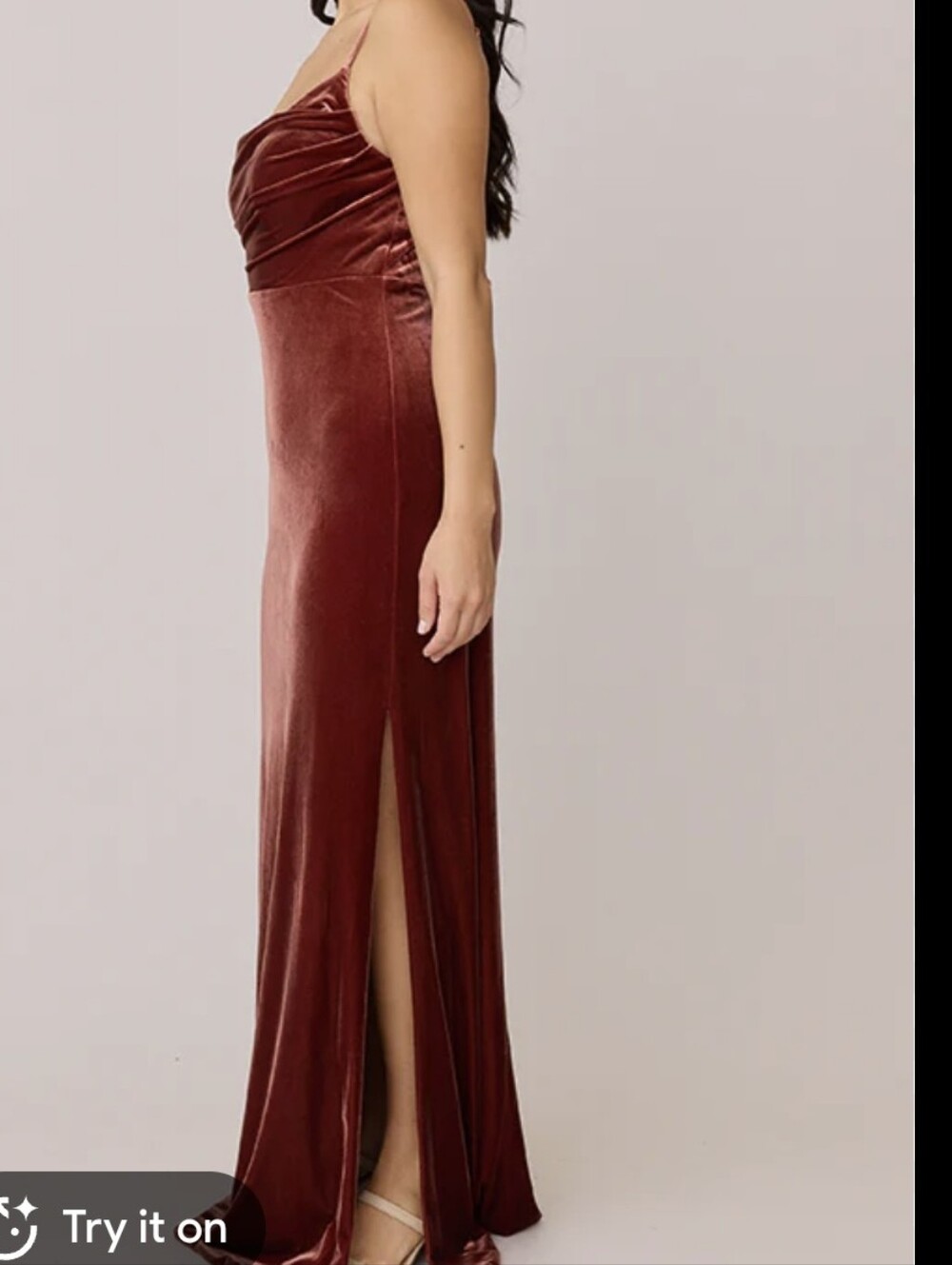 Ariella Velvet Maxi Dress - Burgundy
